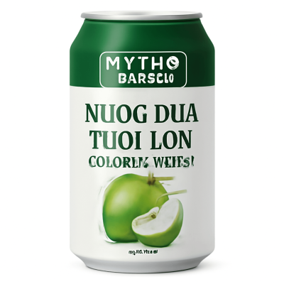 Lon nuoc dua tuoi packshot tren nen trang